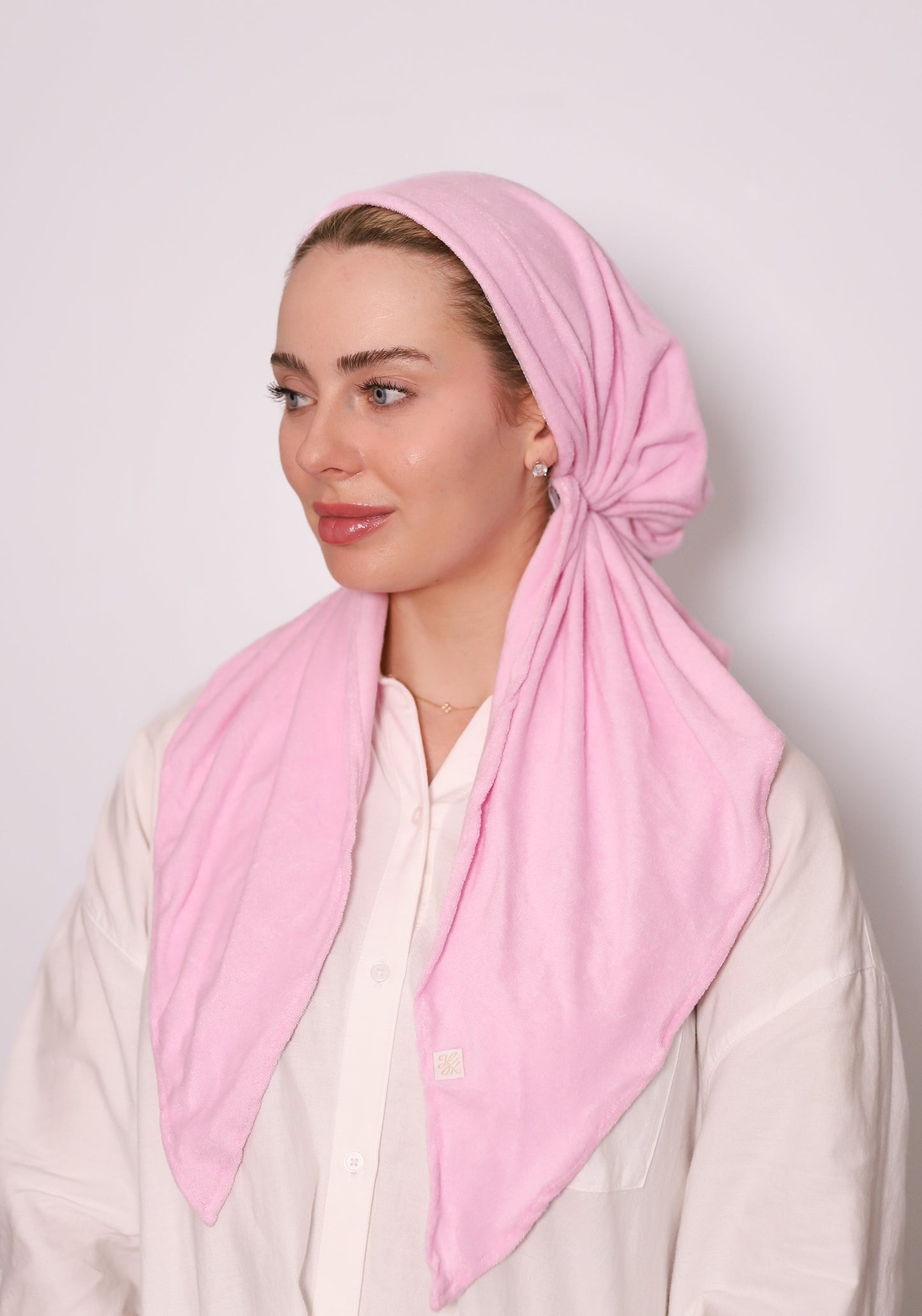 Blush Pink Terry Head Scarf