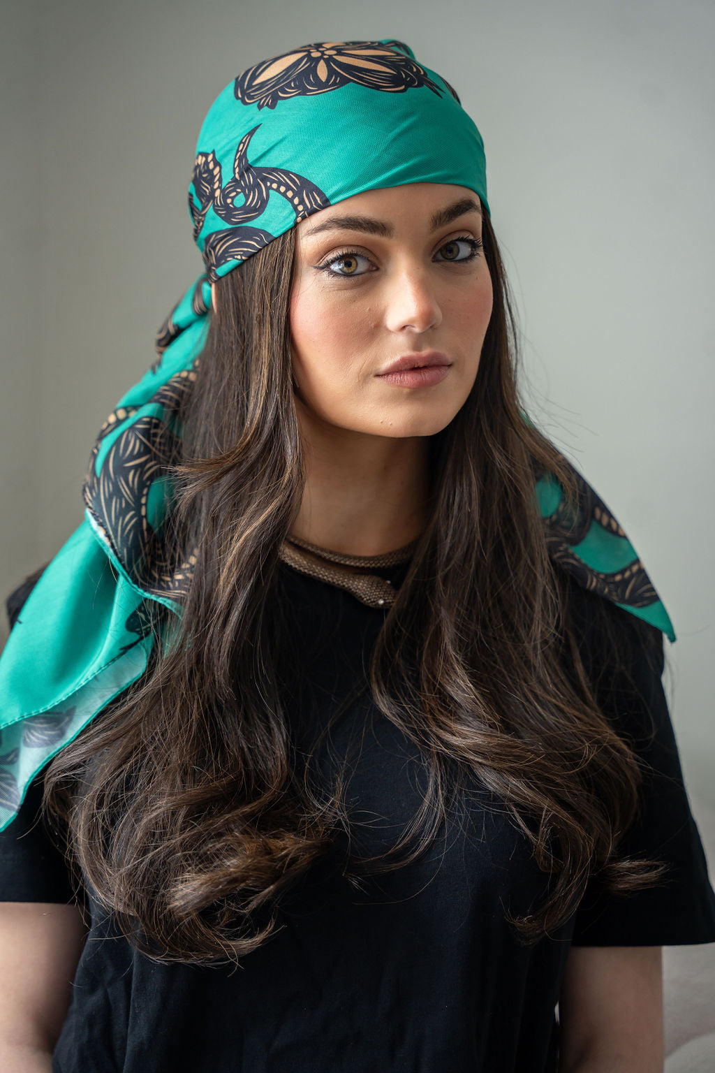Gilded Serpent Head Scarf